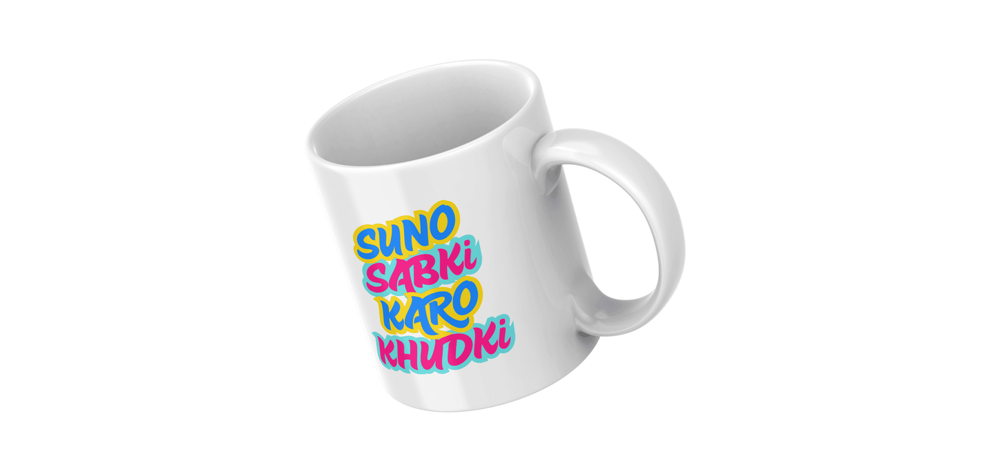 Suno Sabki Karo Khudki Mug – Hindi Motivational Quote Mug for Daily Inspiration - livforia