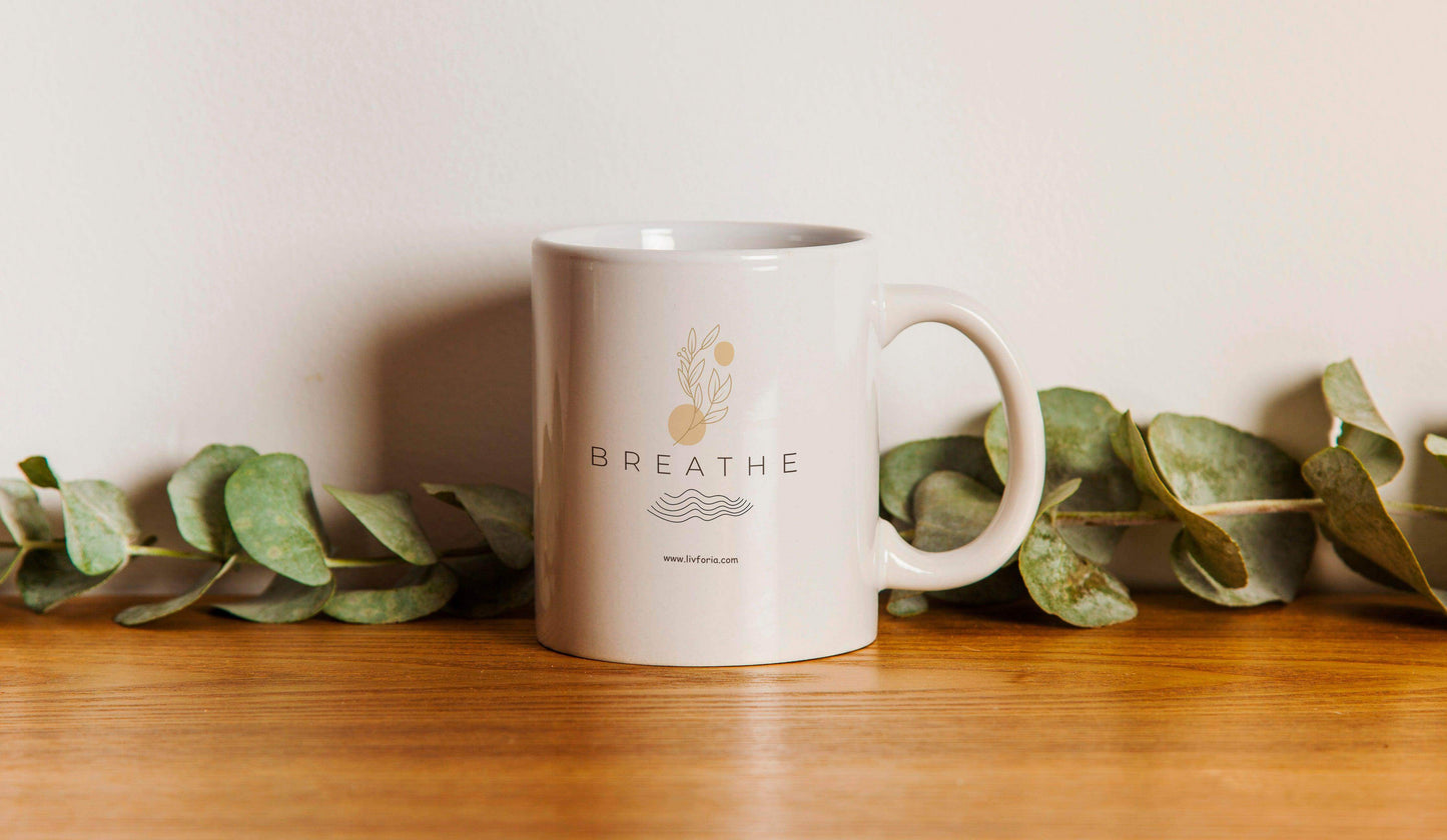 Breathe – Calm Vibes Ceramic Mug