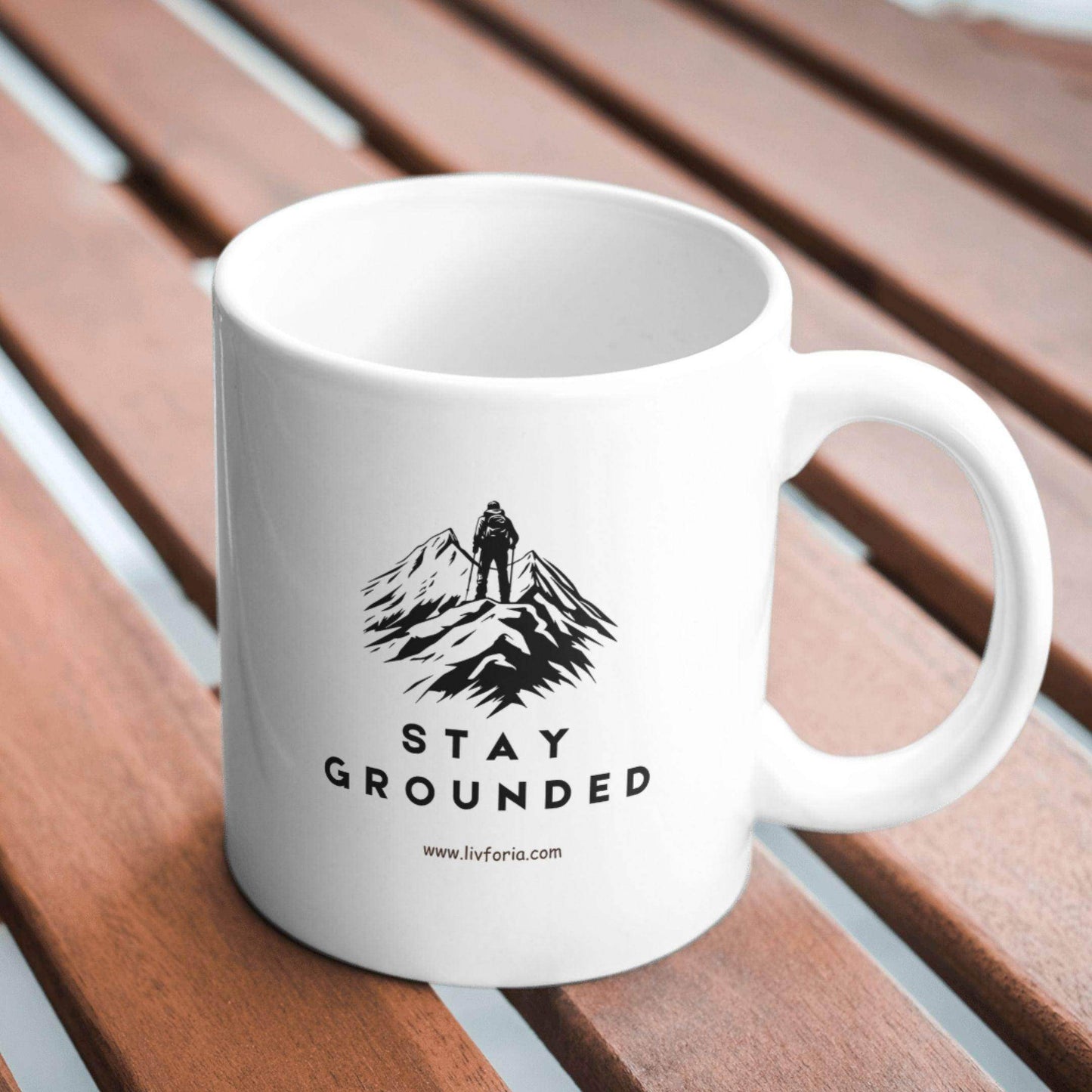 Stay Grounded – Minimalist Adventure Coffee Mug