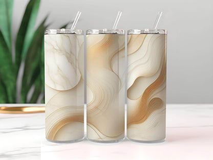 Artisan Swirl 20 oz Stainless Steel Tumbler | Double Wall Insulated | Metal Straw Included - livforia