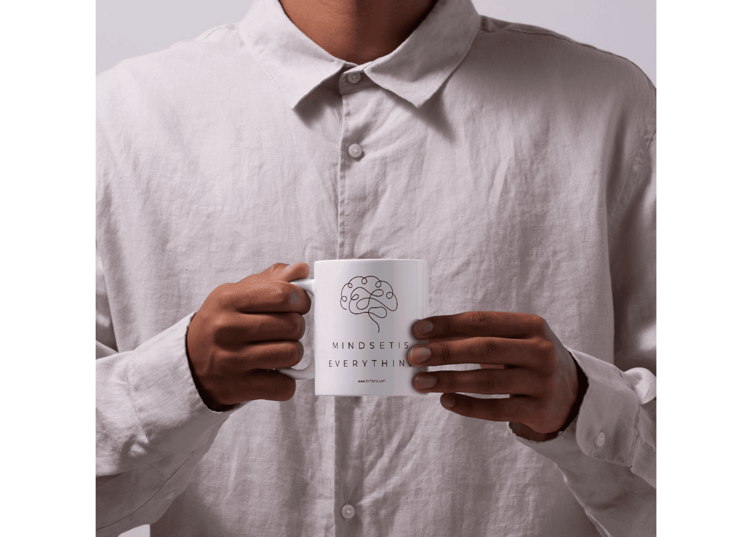 Mindset is Everything Motivational Mug – Minimalist Brain Design