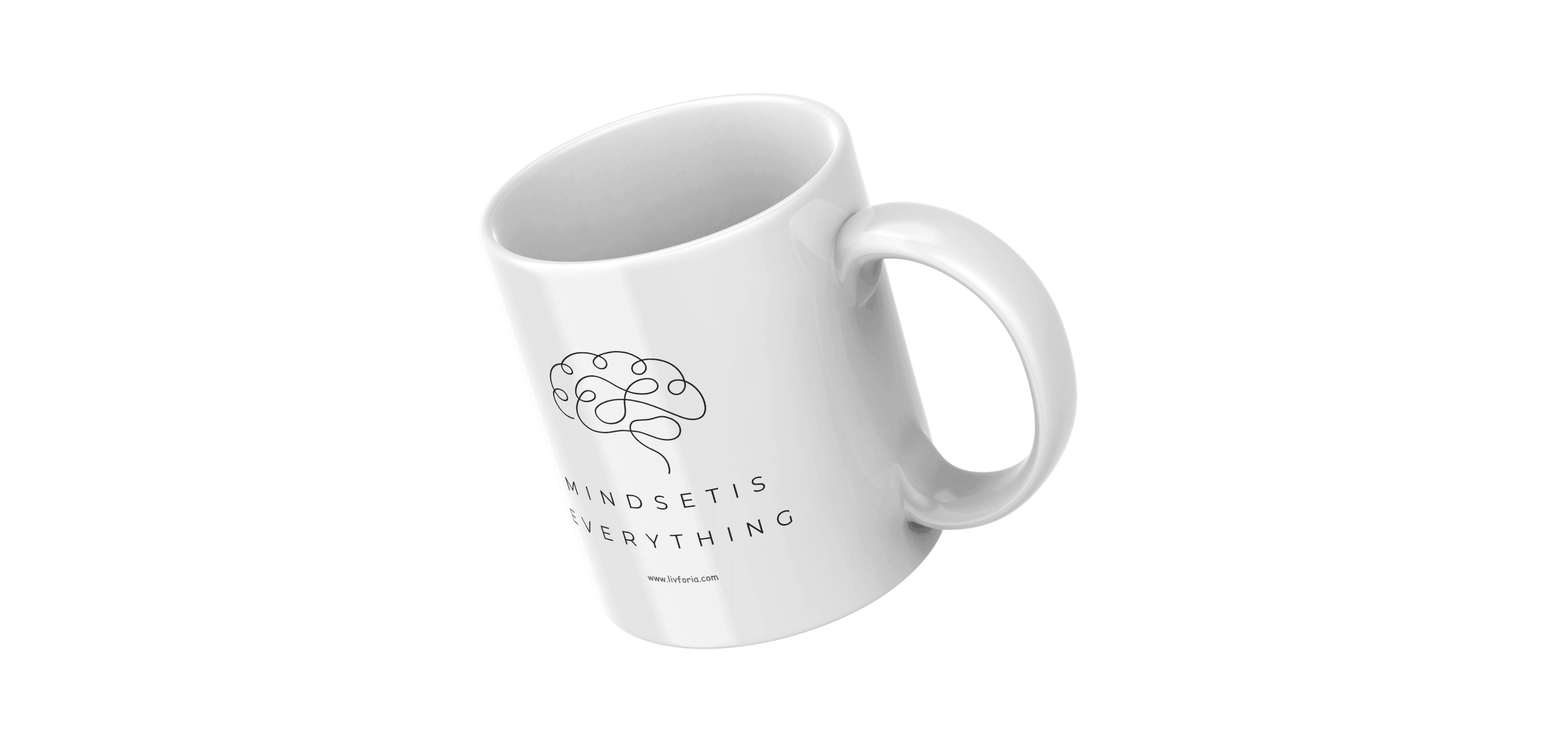 Mindset is Everything Motivational Mug – Minimalist Brain Design