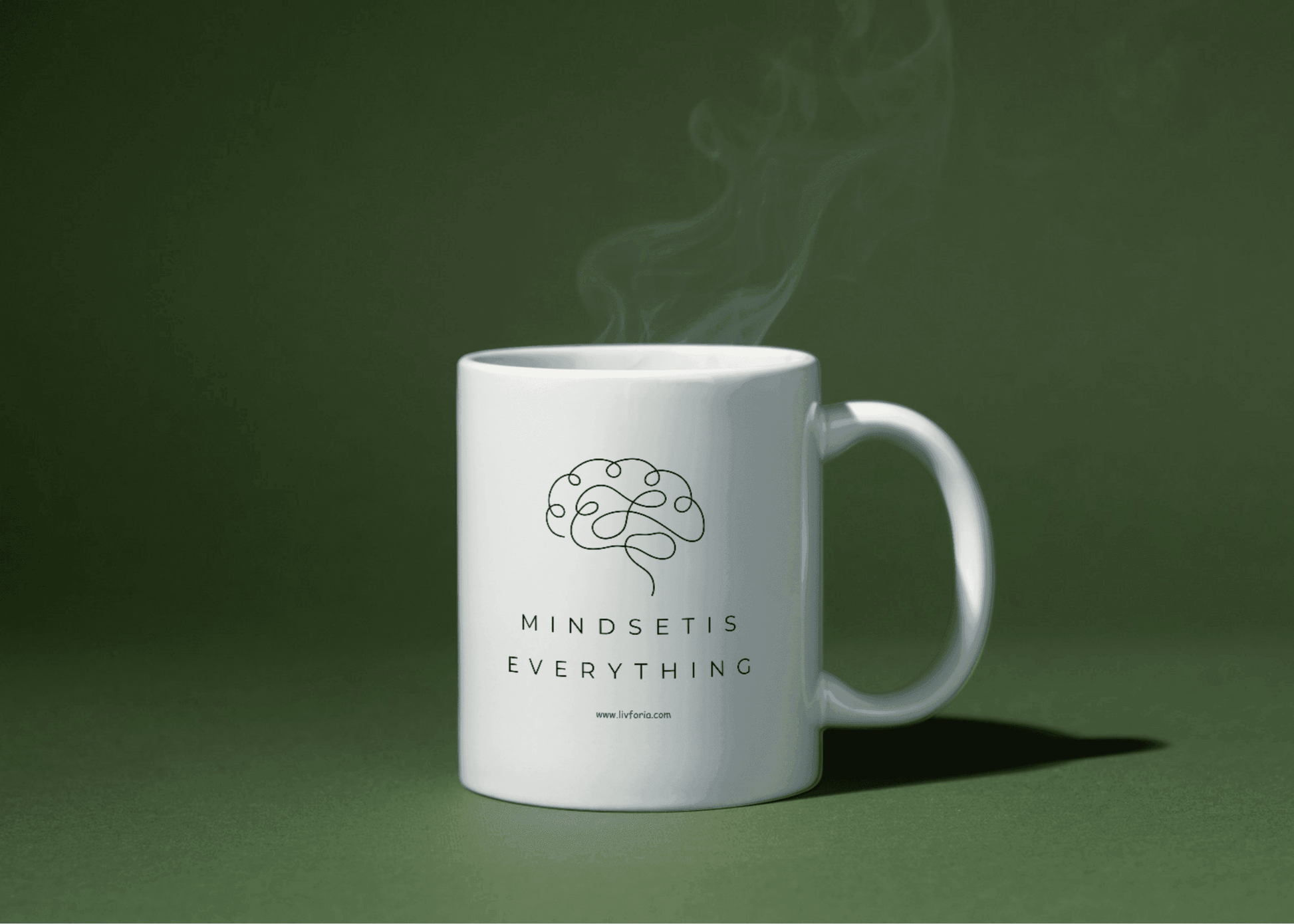 Mindset is Everything Motivational Mug – Minimalist Brain Design - livforia