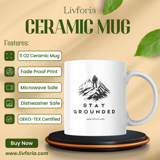 Stay Grounded – Minimalist Adventure Coffee Mug
