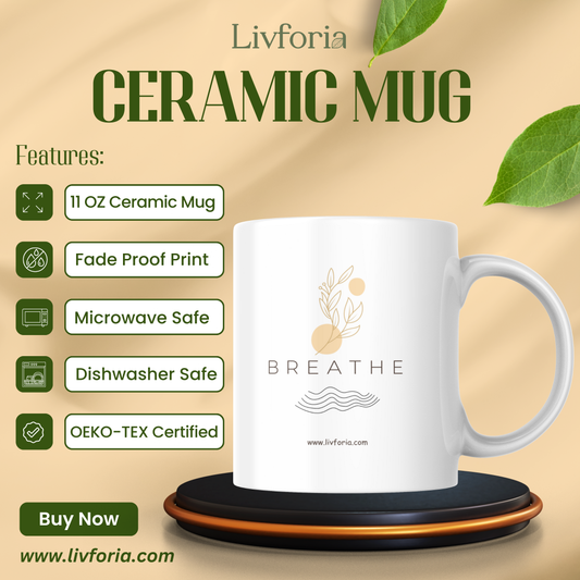 Breathe – Calm Vibes Ceramic Mug